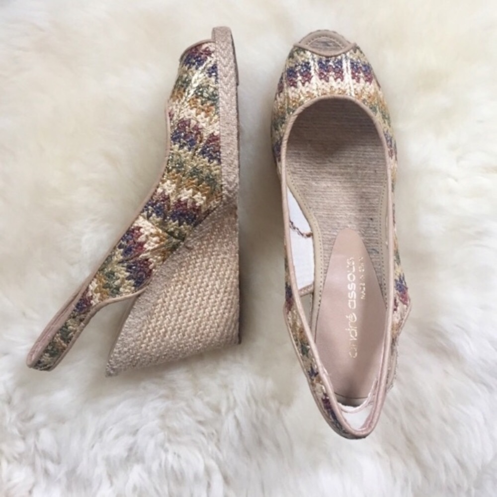 Andre Assous Payton Sling Back Espadrille Wedges - Picture 2 of 8